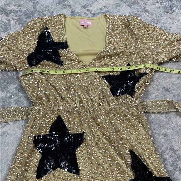 Show Me Your Mumu Wear Me Out Dress Star Sequins Long Sleeve Mini Sz S - Picture 10 of 13